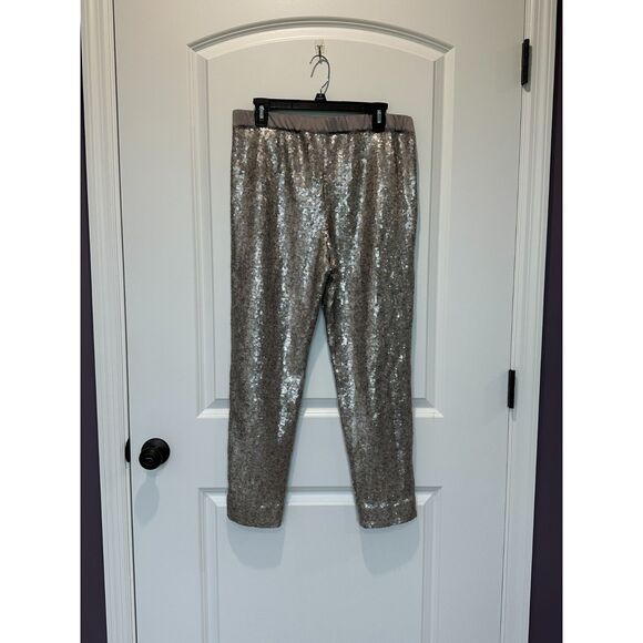 Chelsea28 Sequin Silver Pull-on Elastic Waist Pants Size Medium - Picture 3 of 8